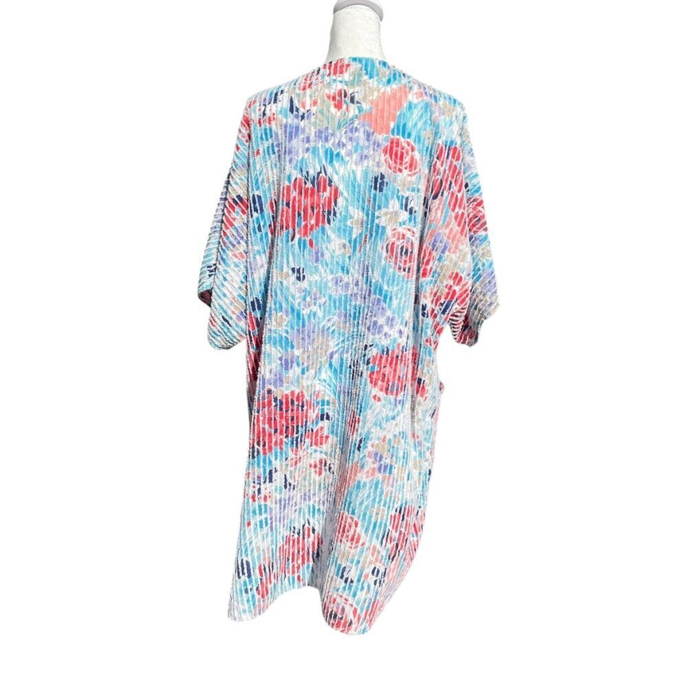 Vintage 1970s Floral Button-Up Housecoat Duster Robe Medium - Picture 5 of 13
